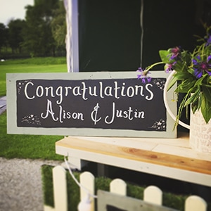 custom menus and signs for weddings and parties
